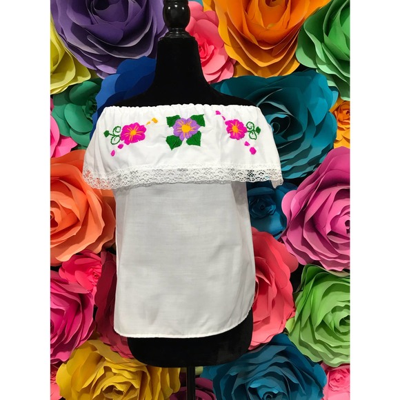 Mexican blouse only handmade and embroidered - Picture 4 of 6